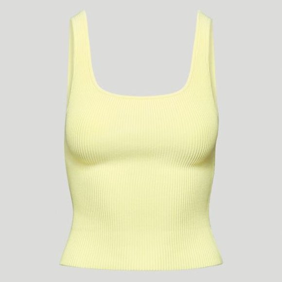 Babaton Sculpt Knit Squareneck Tank Yellow - Picture 1 of 4